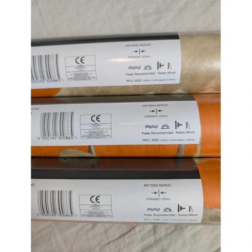 ASW‎ Flamingo Beach Calypso Orange Wallpaper x3 Rolls Same Batch C1 Feature Wall